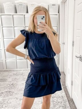 Sundays Ridley Dress Navy NWT Size Large